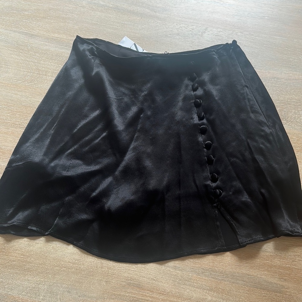 Zara black short skirt with buttons